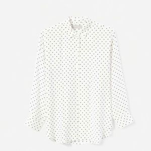 Everlane Polka Dot Oversized Shirt White/Black Dots, Sz 2